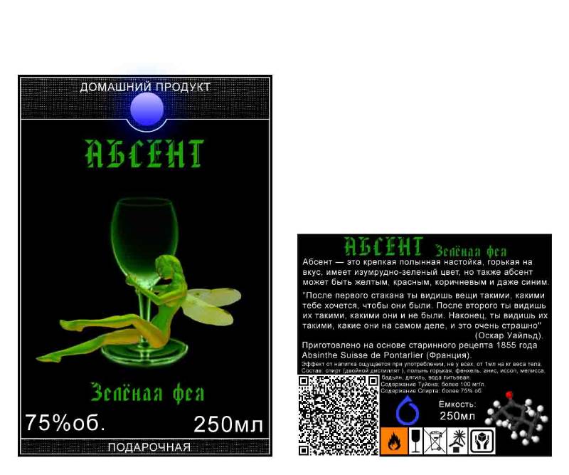 Этикетка на абсент